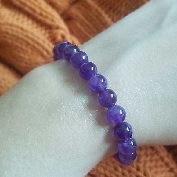 Handmade Genuine Amethyst Bracelet - Picture 1 of 4